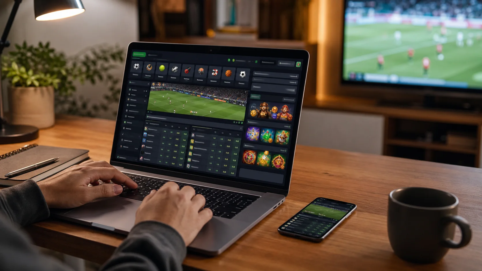 Plataforma sapphirebet em notebook e celular com apostas esportivas e cassino online